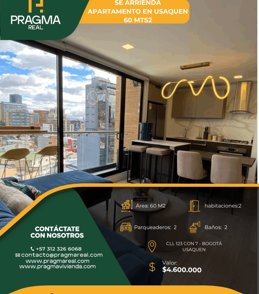 APARTAMENTO EN ARRIENDO USAQUEN BELLA SUIZA CALLE 123